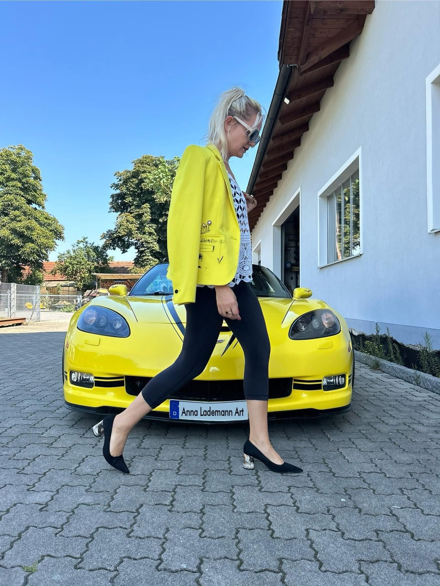 Abstraktes Ölgemälde in Blautönen